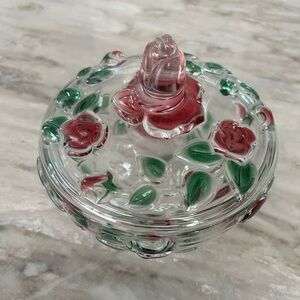Mikasa Rose Garden Design Covered Dish